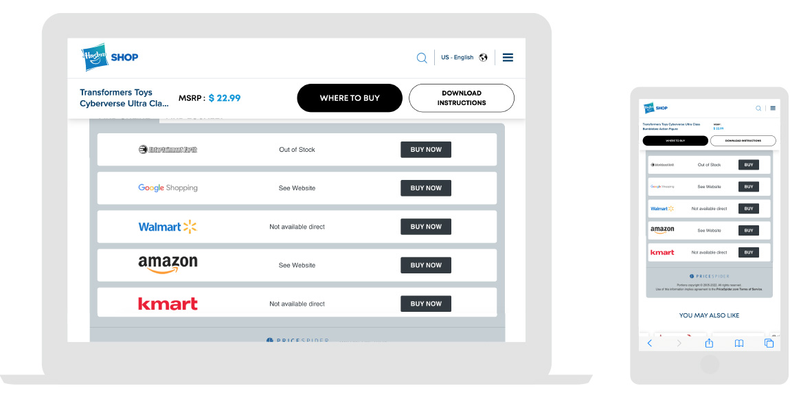 Purchasing options for Hasbro toys