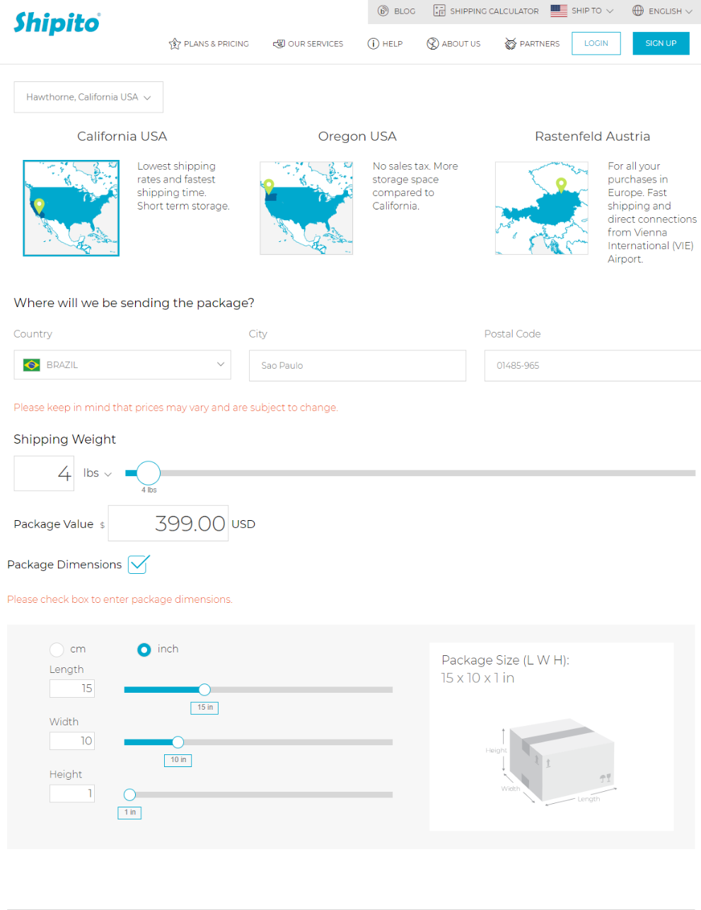 Shipping Fee Estimation