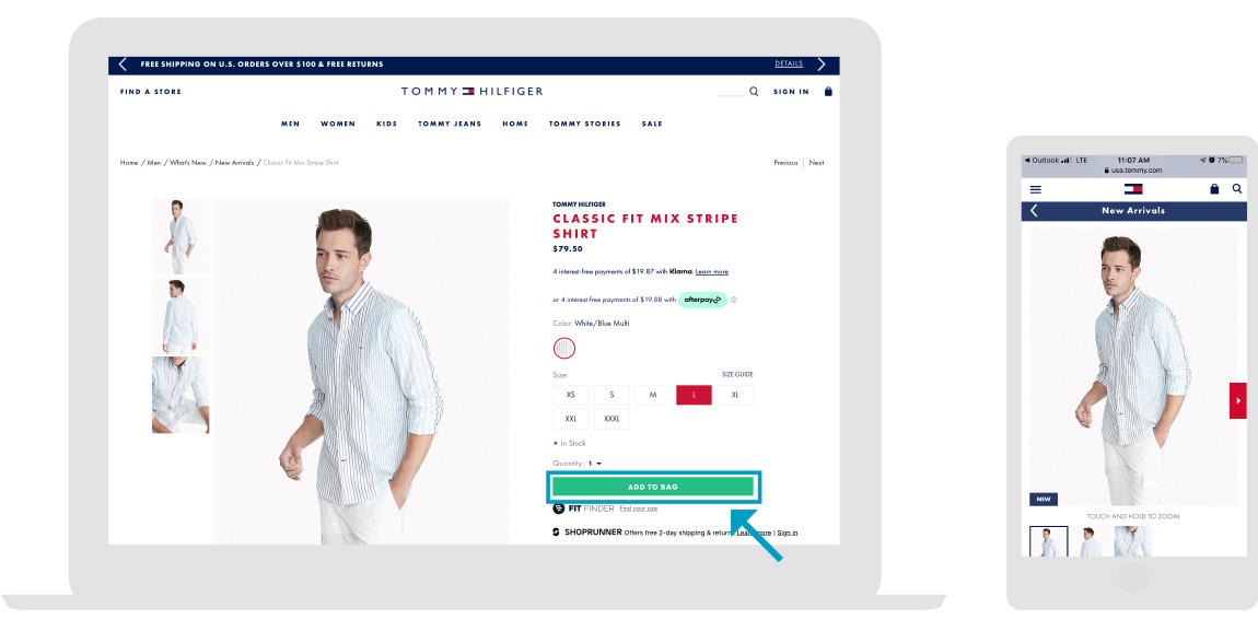 Página web de Tommy Hilfiger