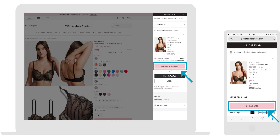 Page Web de Victoria's Secret - Étape 2.0