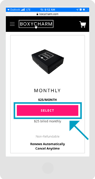 BoxyCharm - Stores Page - Step 1 - Mobile