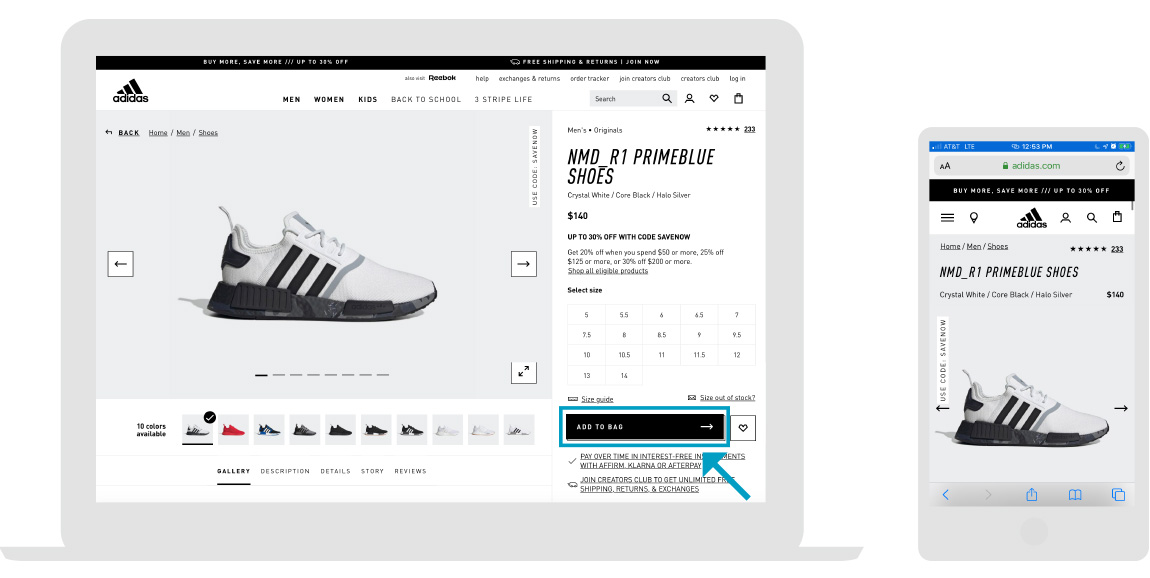 Adidas - Store Page - Step 1