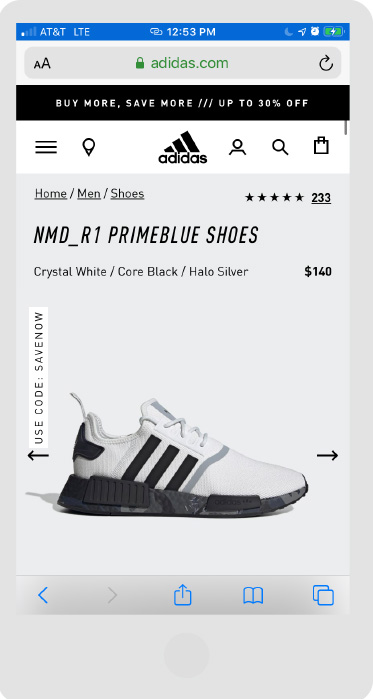 Adidas - Store Page - Step 1.0 - Mobile