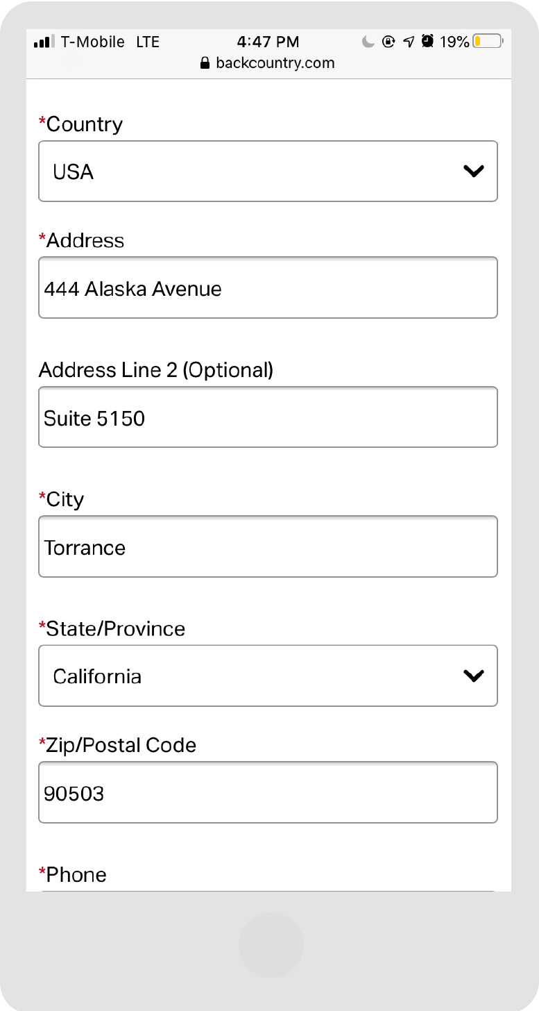 Backcountry - Stores Page - Step 3.1 - Mobile