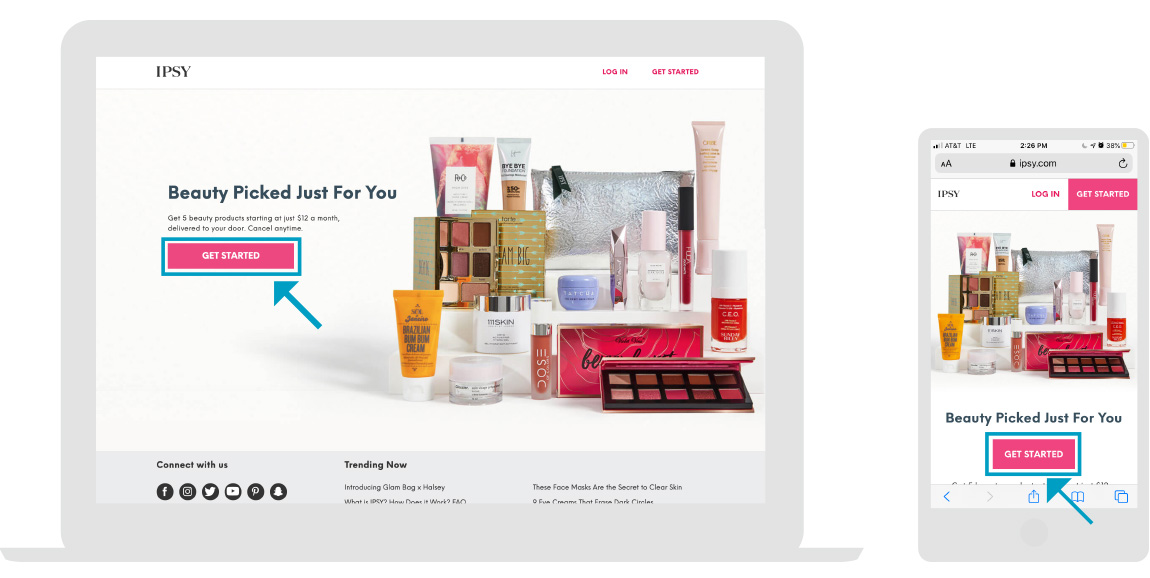 IPSY - Store Page - Step 1