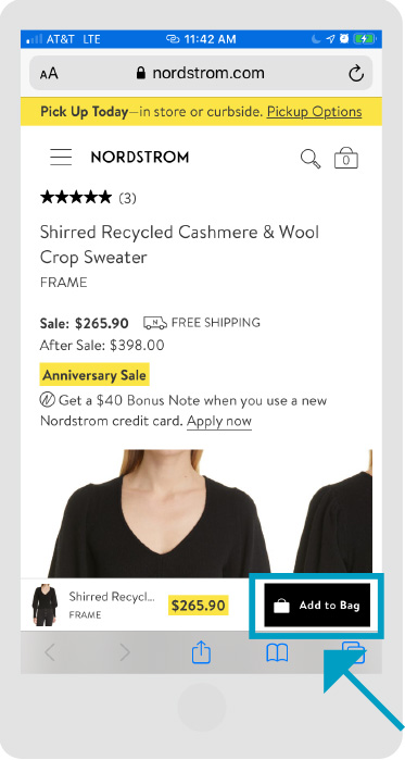 Nordstrom - Stores Page - Step 1.1 - Mobile