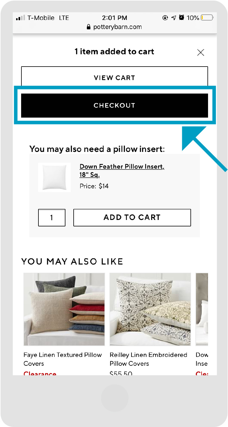 Pottery Barn - Stores Page - Step 2 - Mobile