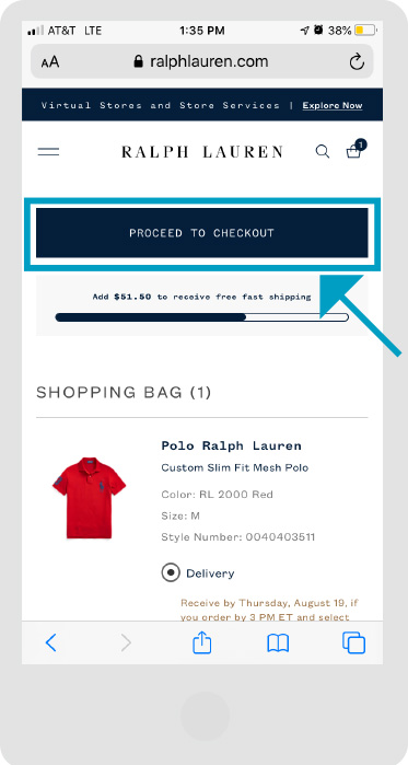 Ralph Lauren - Stores Page - Step 2 - Mobile