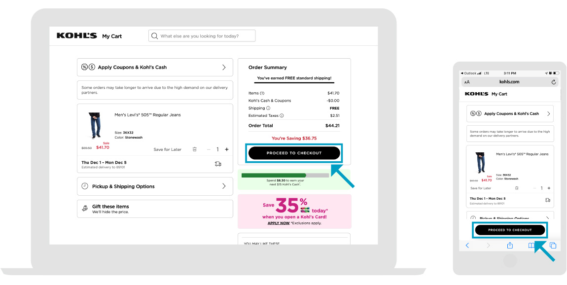 Kohls Webpage - Step 2