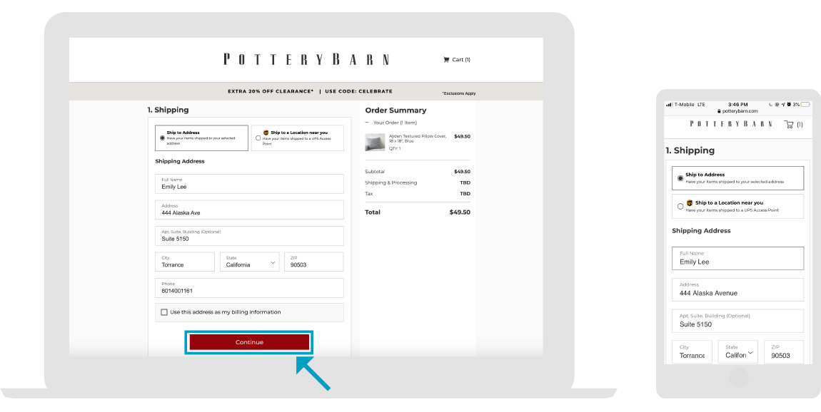 Pottery Barn - Stores Page - Step 3