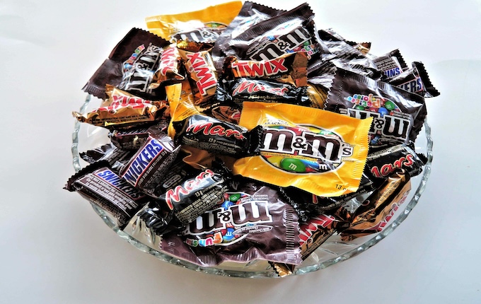 bowl of chocolate candy